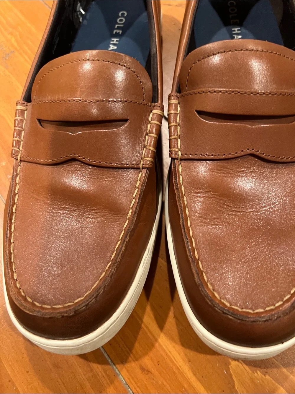 Cole Haan Tan/Brown Leather Penny Loafers